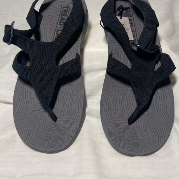 Tread -Labs Men's Albion  Supportive Recovery Sandals. Black strap with grey 12 - Picture 2 of 7
